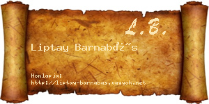 Liptay Barnabás névjegykártya